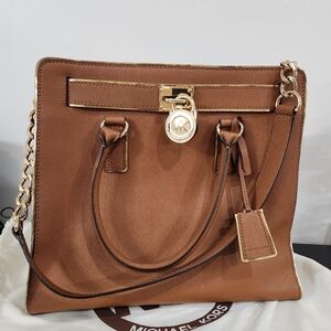 Michael Kors Tan Saffiano Leather Shoulder Bag